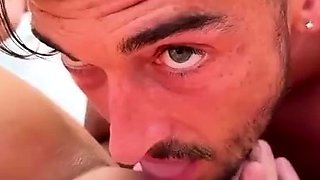 Busty MILF Teen Seduces with Poolside Blowjob and Intense