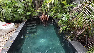 Fucked My Neighbor's Wife in the Airbnb Backyard After She Got Out of the Pool