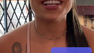 Big Booty Latina Came for Casting, Endeds up on Her Knees! Sloppy Rimjob and Cum Swallow - pov blowjob