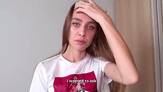Step Sister DanaTella Blowjob Before Date - Amateur Russian POV Sucking Big Dick