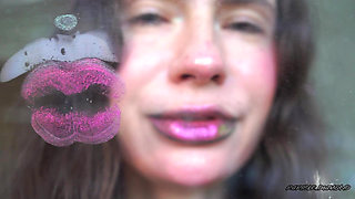 Melting Purple Metal Lips: Shiny Kisses & Messy Spit Play
