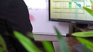 POV:sneaking on Your Boss While She Watches Porn in Her Office