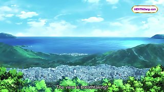 Teacher’s cock gets stroked & sucked by sweaty harem girls in hot outdoor bath (Subbed)
