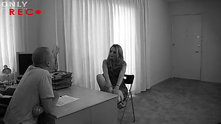 Blonde Tera Knightly swallows a huge load after a great fuck