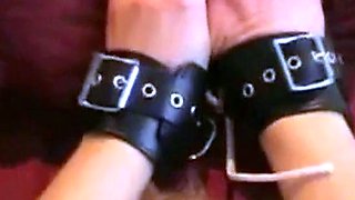 Bound MILF Plays with Dildo on Webcam
