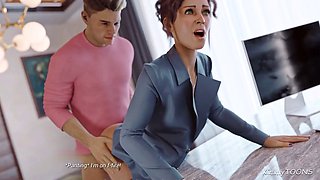 Boss gets railed by the hefty janitor in her office