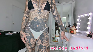 Micro Bikini and Lace G String Try on Haul Petite Goth Fitness Gym MILF Hentai Tatts Melody Radford