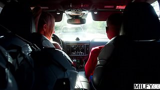 Sexy Buxom Blonde MILF Sucks & Rides Her Soccer Trainer's BBC To Make the Man Recover After the Fall