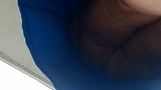 Priscila's Fat Pussy Flashed While Cleaning Sidewalk Without Panties