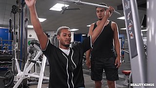 Watch Out, the Gym Makes Her Horny: BBC Coach Damion Dayski dicks All Natural Melztube during Workout
