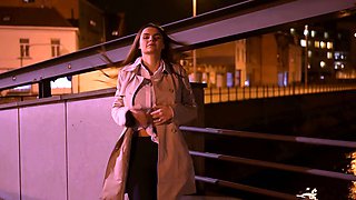 -BralessForever.com- Hotwife Veerle - Flashing in the