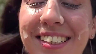 Public Blowjob in the Bushes with Stranger and Crazy Cumwalk Covered in Cum