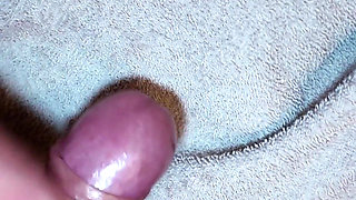 Big Natural Tits MILF Handjob in the Shower. I Cum on Her Towel.