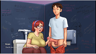 Summertime saga - gameplay - roleplay - taboo - judith big saggy boobs pressing and handjob