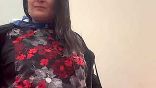 Naughty Nurse Squirts in Public Washroom