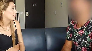 Cute Latina College Girl Swallows Cum After Rough Fuck!