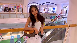 Mall pickup of tiny Thai teen beauty