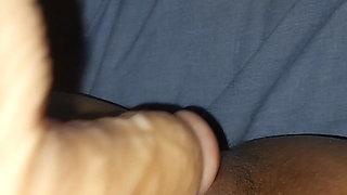 Slut gets wet with her dildo