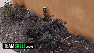 Petite black cutie Nia Nacci takes on a stiff white schlong - teamskeet