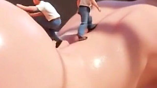 Giantess Body Explored by Tiny Men - Wet Pussy Arousal