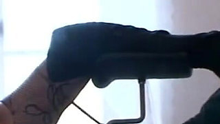 Humiliating foot stretching sex toys in pussy
