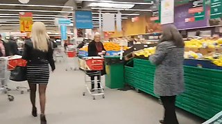 Russian MILF Public Lesbian Fuck with Huge Cucumber to Squirt
