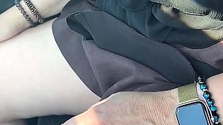 Exhibition in Micro Skirt in Public and Anal Plug