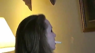 Sexy Smoking Girlfriend Takes Care Of Her Man