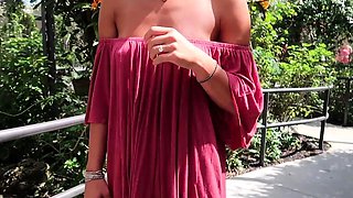 Solo eurobabe masturbating outdoors
