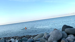 Monika Fox Swims Naked In Sea