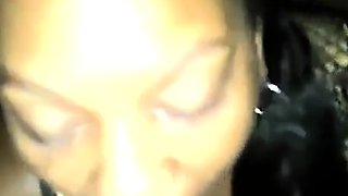 Black Homemade Cheating Slut Sucks Dick in Bathroom