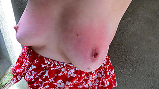 Swollen Red Tits on Construction Site