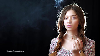 Sexy Russian Girl Smoking Cigarette Slow Tease