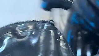 Latex Tease for Locked Cock