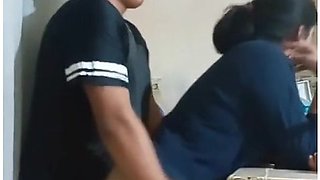 Maid Fucked In The Kitchen (we Almost Got Caught By My Wife) With Sexo Oral