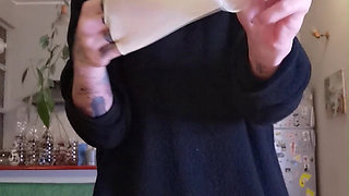 i'm hungry now eating salmon WHITE LATEX GLOVES GODDESSLOLLI