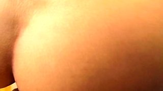 Small titted brunette teen fingering on the bed