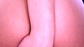 Small titted brunette teen fingering on the bed