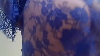 Sexy Filipina Milf, In A Sexy Blue See Through Dress & Sucking Her Big Nipples