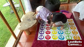 Amelia and Lucas Play Heated Strip Twister Game - Teen Brunette Blowjob Dare