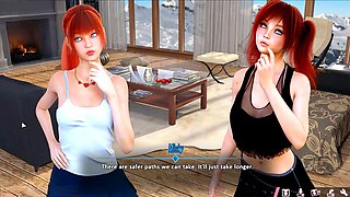 Hot threeway in a sexy dress with Misskitty2k in anime style