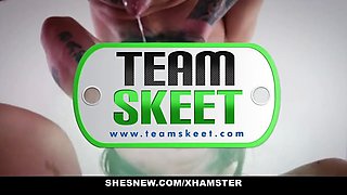Teamskeet - freckled teenager fucked and sperm on