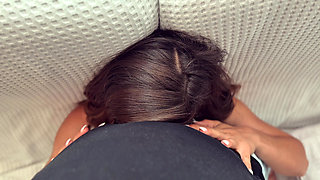 Intense Deepthroat Gagging Blowjob on the Sofa Part 3