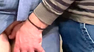 Dirty Hobby! Old Man Fingering Perfect Pussy in Public