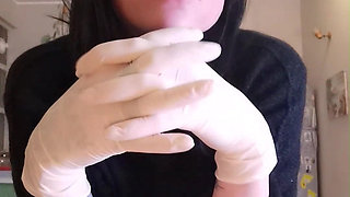 I'm Hungry Now Eating Salmon White Latex Gloves Goddesslolli