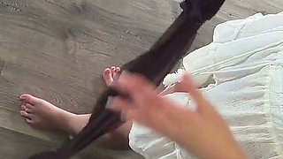 Amazingly Beautiful Hottest Blonde All Natural Big Tits Big Ass Girl Does a Try on Haul Ruins Handjob Orgasm with Ruined Cumshot