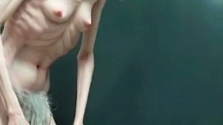 Old Granny Public Pissing in Bucket - Hairy Wet Pussy & Real Orgasm