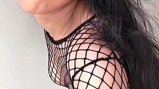 Trying On Fishnets and Lingerie
