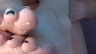 Topless Toe Fetish Tease