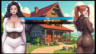 Step mom and maid gets naughty in taboo manga game without panties